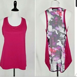 Calia floral mesh back tank top